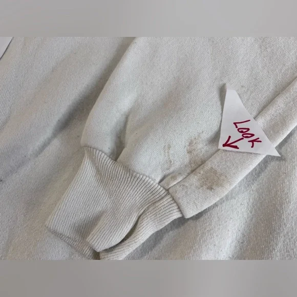 Vintage 80s Russell Athletic Delta Zeta White Sweatshirt Size Medium - Picture 9 of 10